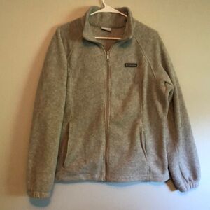 Columbia Fleece Jacket, zippered pockets, toggle waist, size XL, EUC